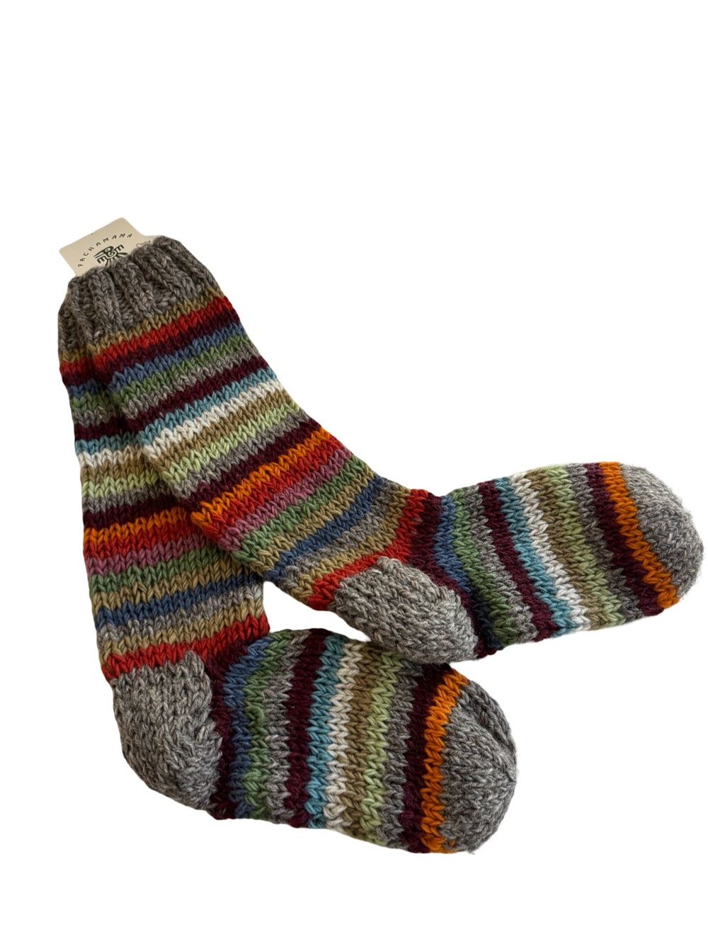 Pachamama Cozy Multicolor Wool Striped Santa Fe Long Socks NWT